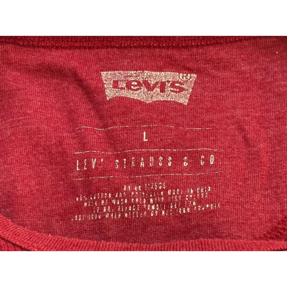 LEVI'S CALIFORNIA SPEED‎ Long Sleeve Motorcycle Red T-Shirt Teens Large